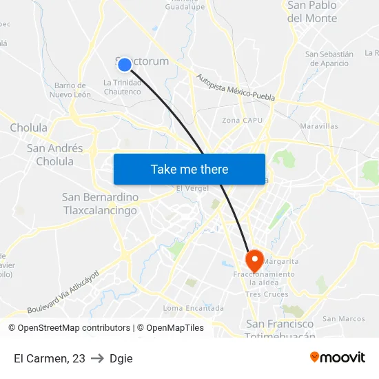 El Carmen, 23 to Dgie map