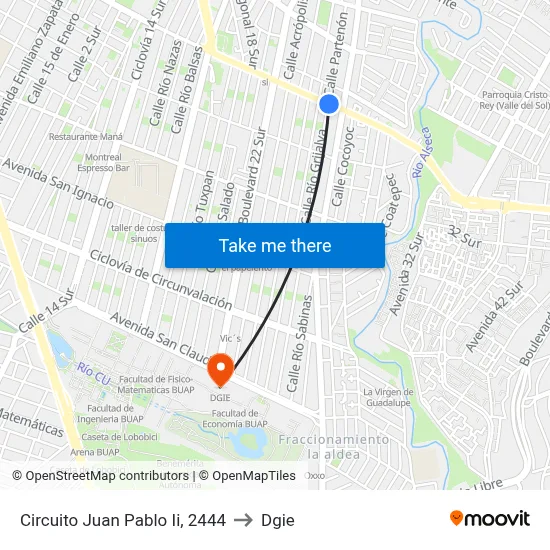 Circuito Juan Pablo Ii, 2444 to Dgie map