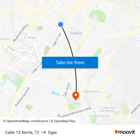 Calle 15 Norte, 72 to Dgie map