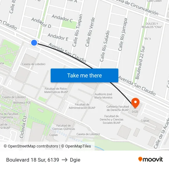 Boulevard 18 Sur, 6139 to Dgie map