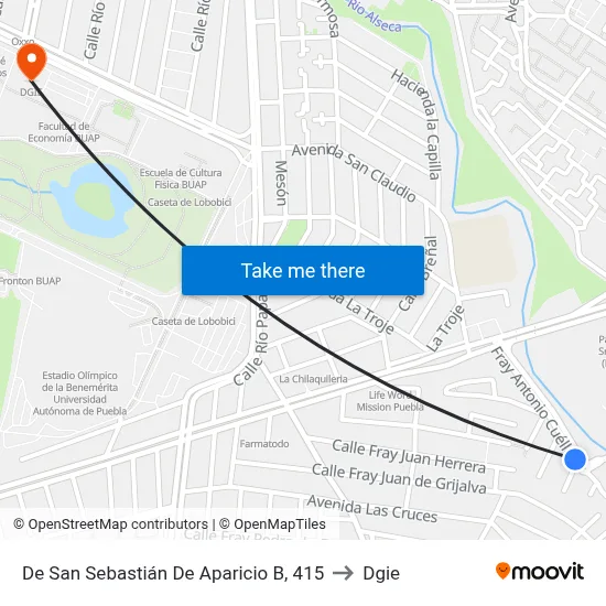 De San Sebastián De Aparicio B, 415 to Dgie map