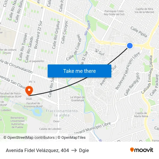 Avenida Fidel Velázquez, 404 to Dgie map