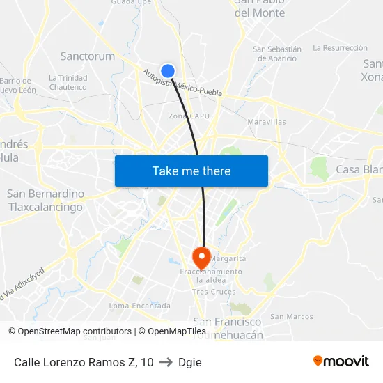 Calle Lorenzo Ramos Z, 10 to Dgie map