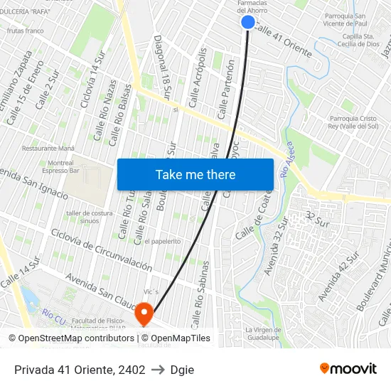 Privada 41 Oriente, 2402 to Dgie map
