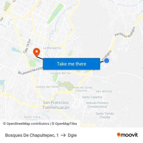 Bosques De Chapultepec, 1 to Dgie map