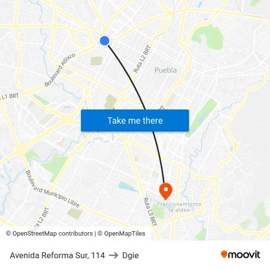 Avenida Reforma Sur, 114 to Dgie map