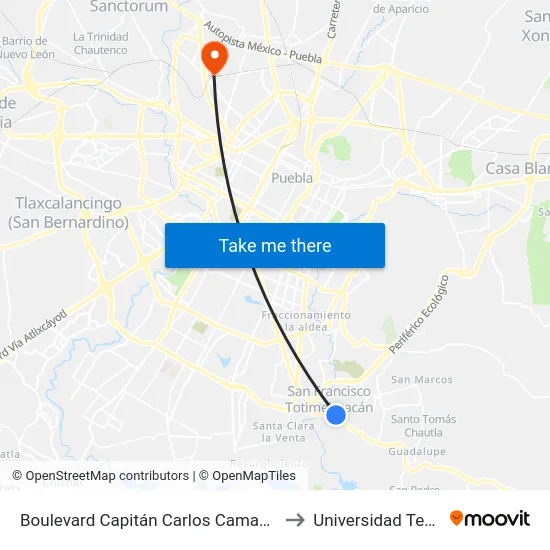 Boulevard Capitán Carlos Camacho Espíritu 6a to Universidad Tecmilenio map