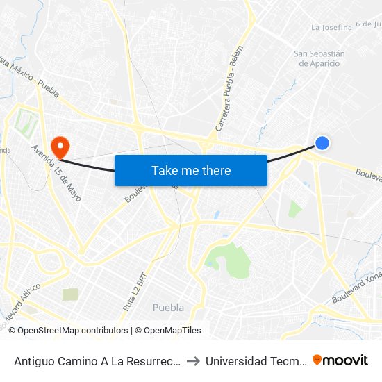 Antiguo Camino A La Resurrección, 79 to Universidad Tecmilenio map