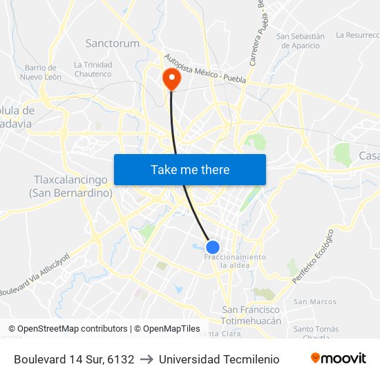 Boulevard 14 Sur, 6132 to Universidad Tecmilenio map