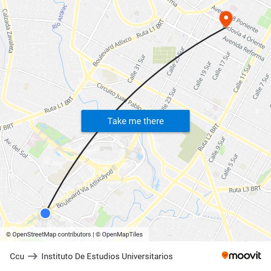 Ccu to Instituto De Estudios Universitarios map