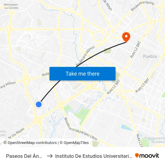 Paseos Del Ángel to Instituto De Estudios Universitarios map