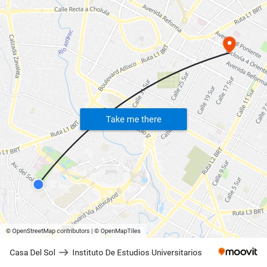 Casa Del Sol to Instituto De Estudios Universitarios map