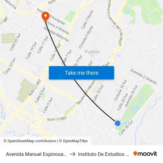 Avenida Manuel Espinosa Yglesias, 2022 to Instituto De Estudios Universitarios map