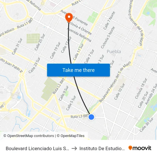 Boulevard Licenciado Luis Sánchez Pontón, 219 to Instituto De Estudios Universitarios map