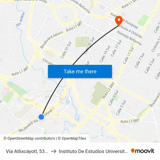 Vía Atlixcáyotl, 5310a to Instituto De Estudios Universitarios map