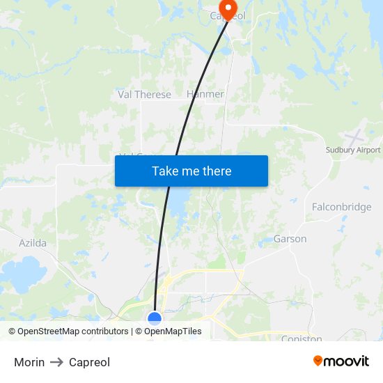 Morin to Capreol map