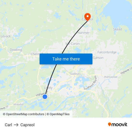 Carl to Capreol map