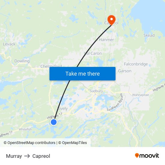 Murray to Capreol map