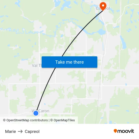 Marie to Capreol map