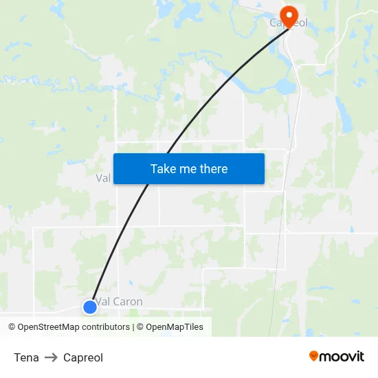Tena to Capreol map