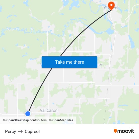 Percy to Capreol map