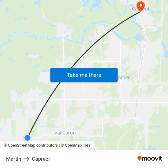 Martin to Capreol map