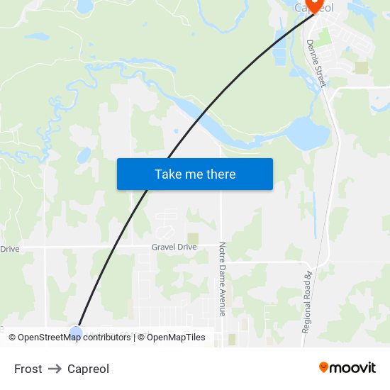 Frost to Capreol map