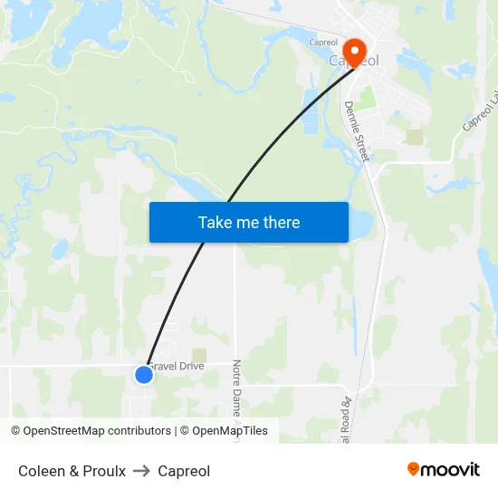 Coleen & Proulx to Capreol map