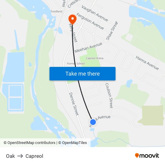 Oak to Capreol map