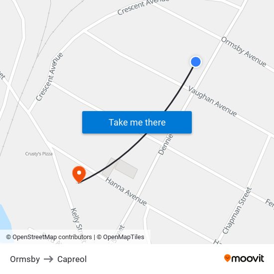 Ormsby to Capreol map