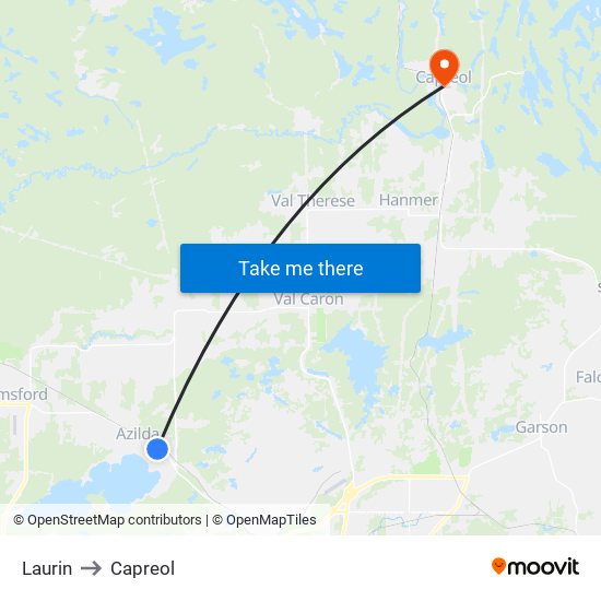 Laurin to Capreol map