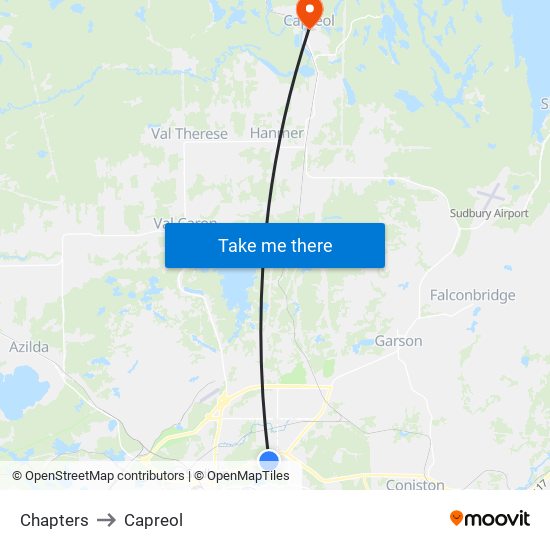 Chapters to Capreol map