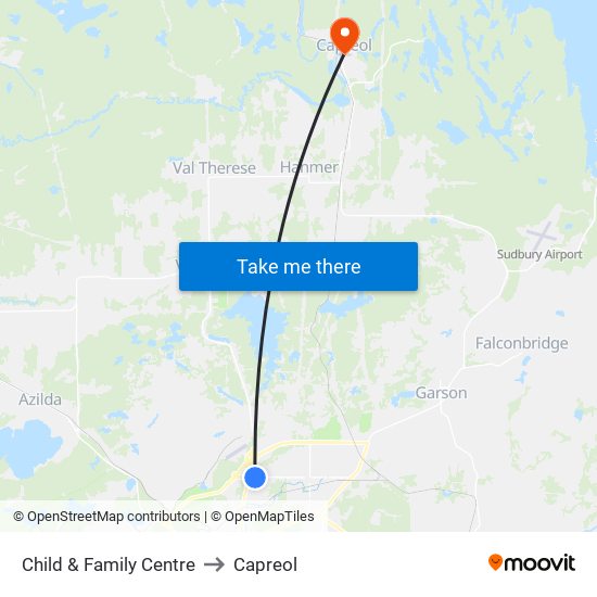 Child & Family Centre to Capreol map