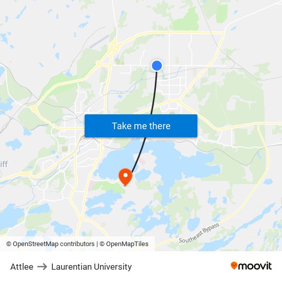 Attlee to Laurentian University map