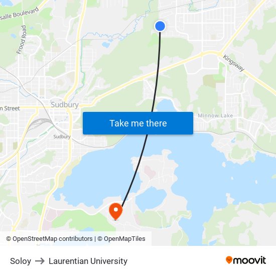 Soloy to Laurentian University map