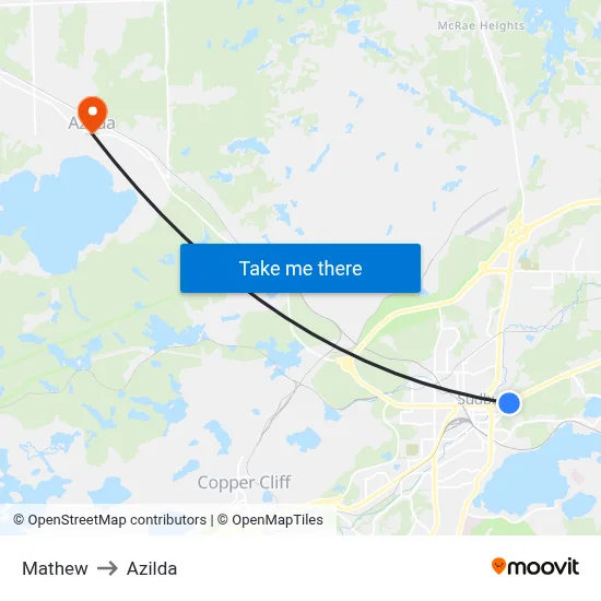 Mathew to Azilda map