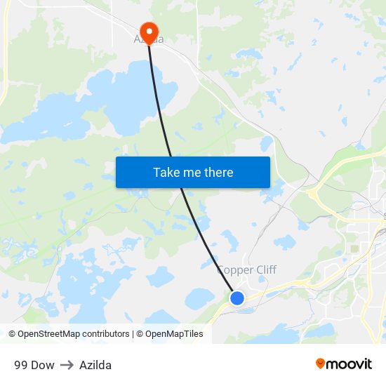 99 Dow to Azilda map