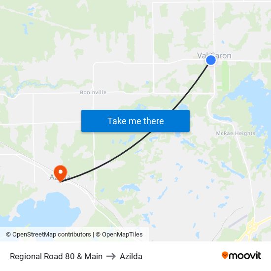 Regional Road 80 & Main to Azilda map