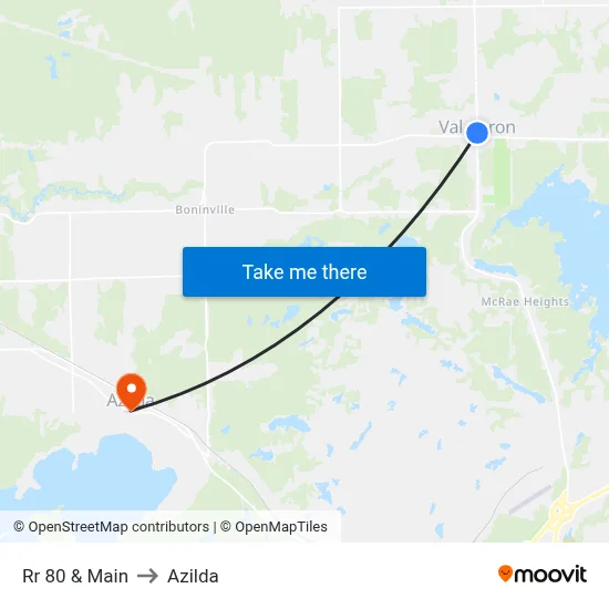 Rr 80 & Main to Azilda map