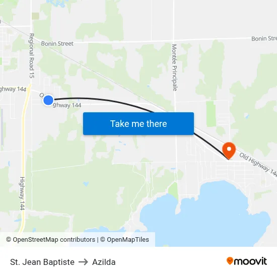 St. Jean Baptiste to Azilda map