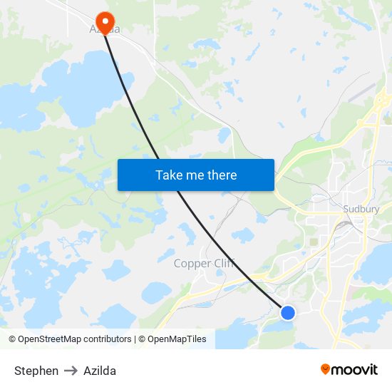 Stephen to Azilda map