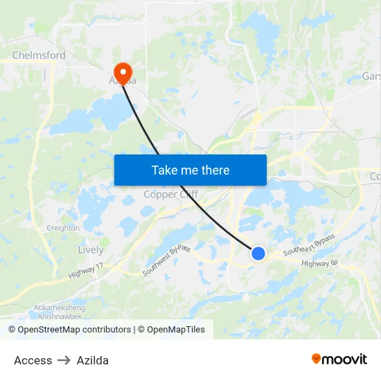 Access to Azilda map