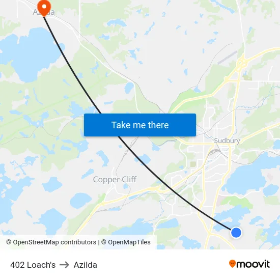 402 Loach's to Azilda map