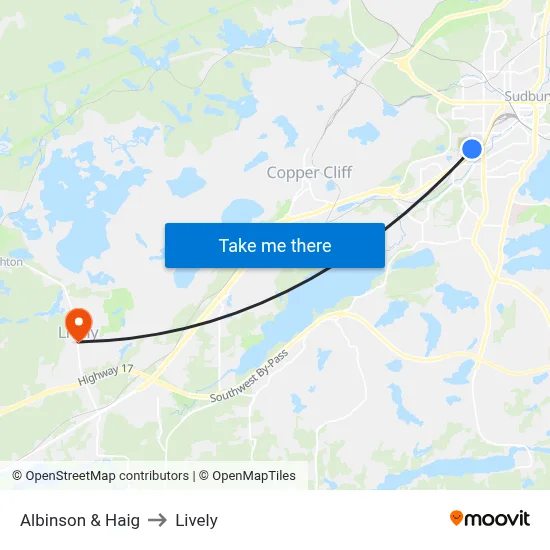 Albinson & Haig to Lively map