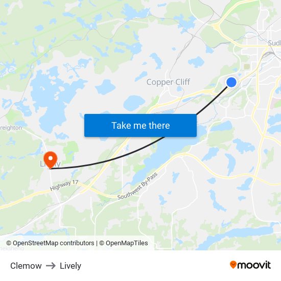 Clemow to Lively map