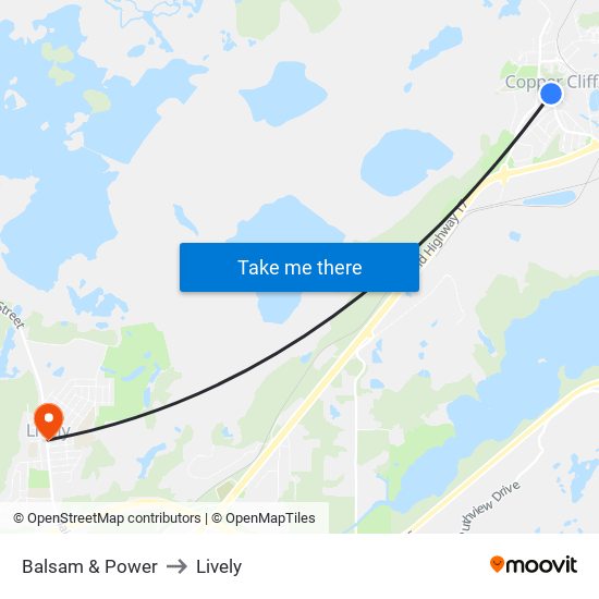 Balsam & Power to Lively map