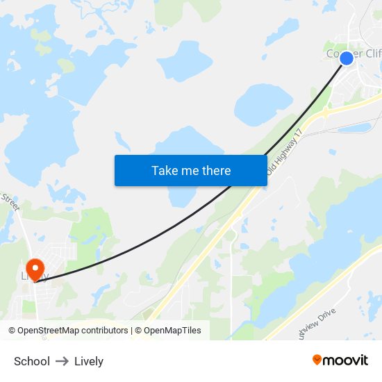 School to Lively map