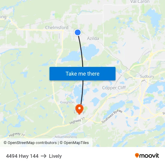 4494 Hwy 144 to Lively map