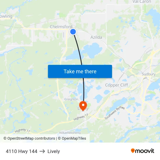 4110 Hwy 144 to Lively map