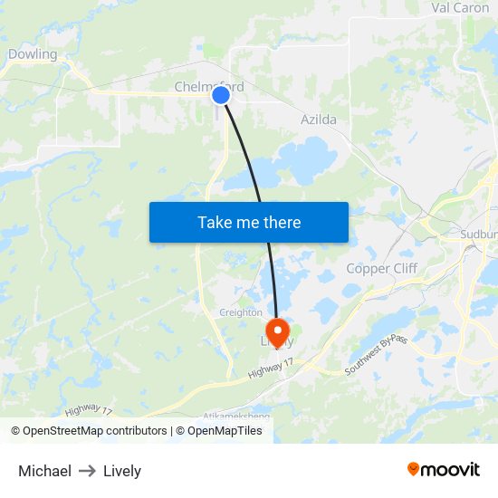 Michael to Lively map